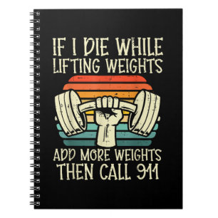 Cuaderno Gimnasio Si Muero Levantando Pesa Graciosa Fitness