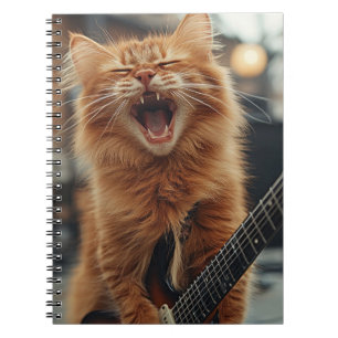 Cuaderno Ginger de Rock N Roll Guitarrero Gato Rockstar