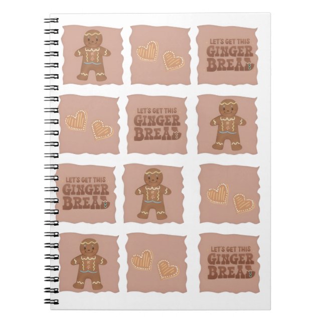 Cuaderno Gingerbread Man & Hearts Notebook Design (Frente)