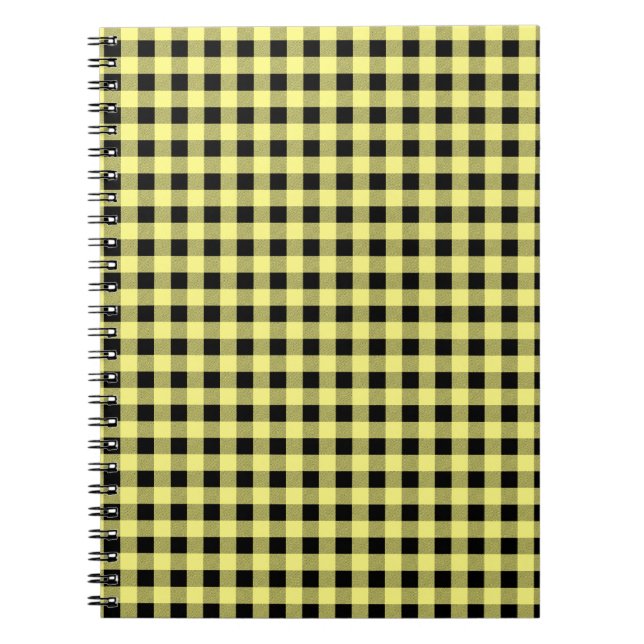 Cuaderno Gingham Amarillo y Negro (Frente)