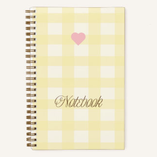 Cuaderno Gingham blanco y amarillo