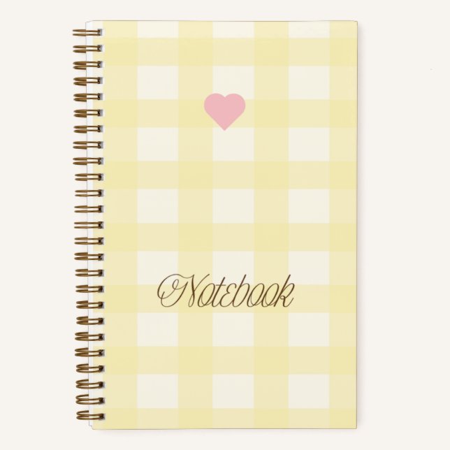 Cuaderno Gingham blanco y amarillo (Anverso)