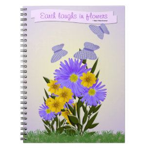 Cuaderno Gingham Butterflies and Wildflowers Personalizadas