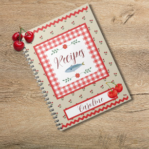 Cuaderno Gingham Cherry Recipe Notebook