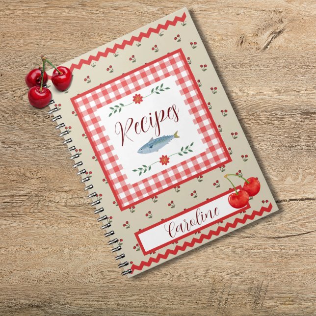 Cuaderno Gingham Cherry Recipe Notebook (Subido por el creador)