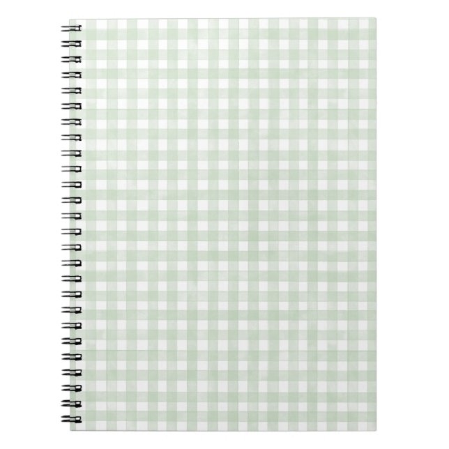 Cuaderno Gingham Clásico Verde Salvia (Frente)