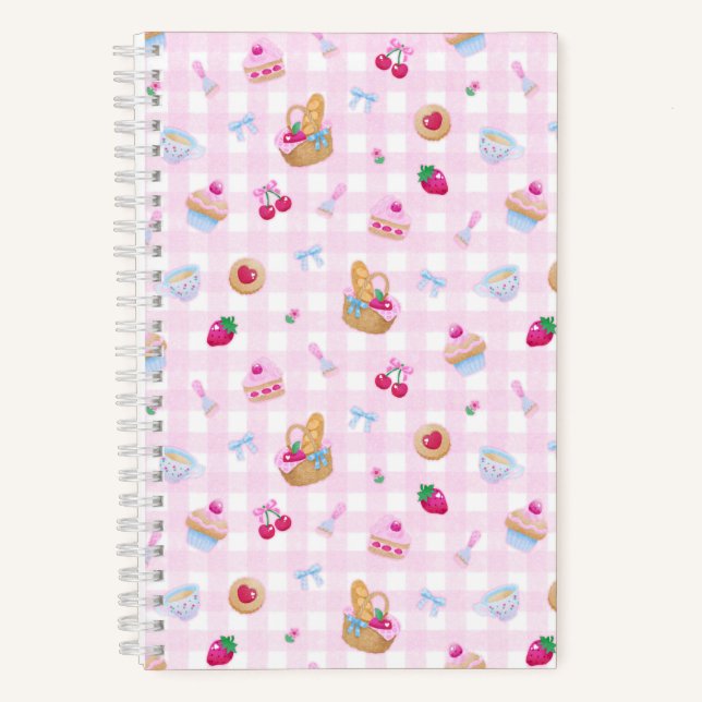 Cuaderno Gingham de picnic rosa (Anverso)