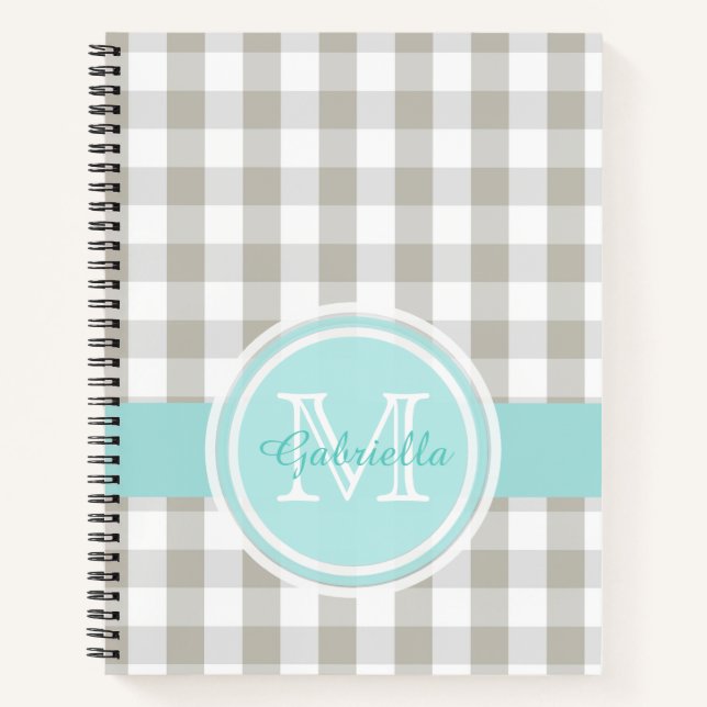 Cuaderno Gingham Monograma (Anverso)