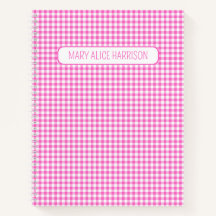 Gingham Plaid personalizado rosa y blanco