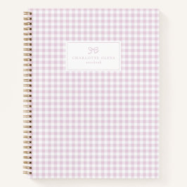 Cuaderno Gingham rosa, estética de Preppy y Pastel