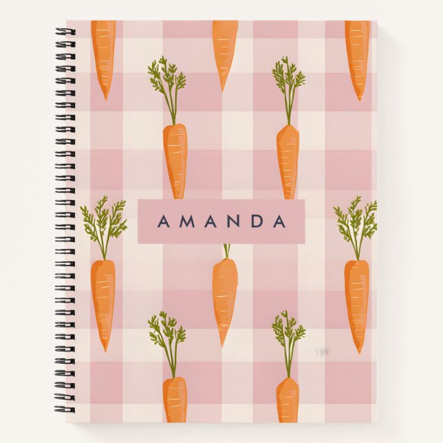 Cuaderno Gingham sinusal personalizada (Anverso)