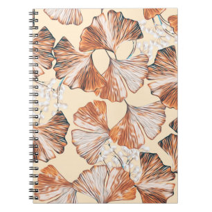 Cuaderno Gingko con frutos sin costura. Acuarela fl