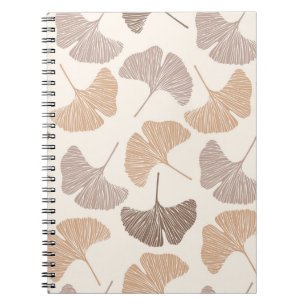 Cuaderno Ginkgo biloba: diseño seco sin costura.