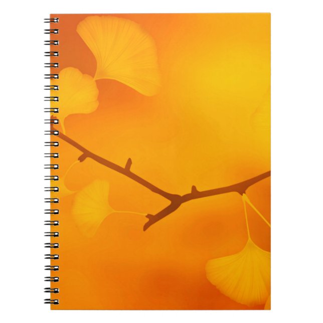 Cuaderno Ginkgo de fondo de textura (Frente)