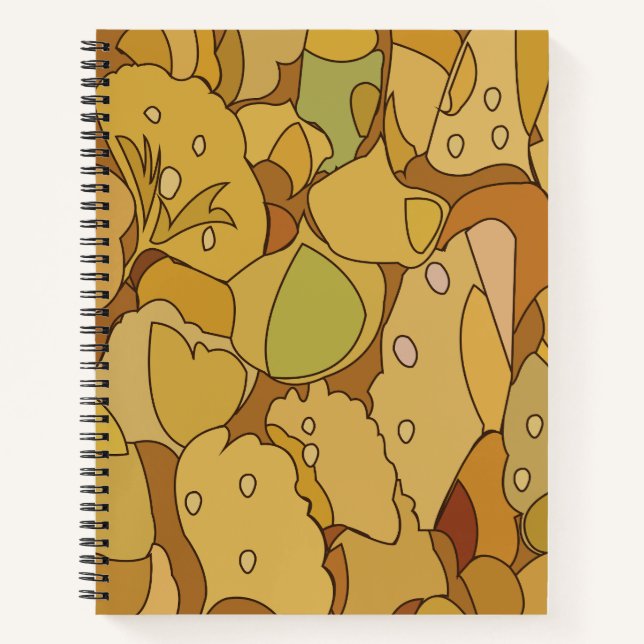 Cuaderno Ginkgo deja patrón abstracto (Anverso)
