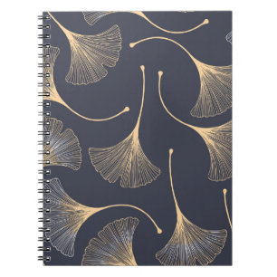 Cuaderno Ginkgo deja un patrón floral sin mar