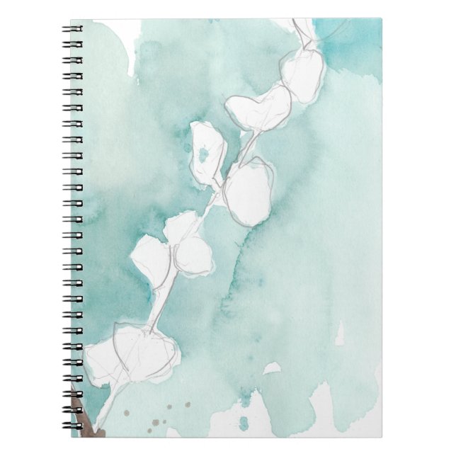 Cuaderno Ginkgo en Dusty Verde azulado - Blanco (Frente)