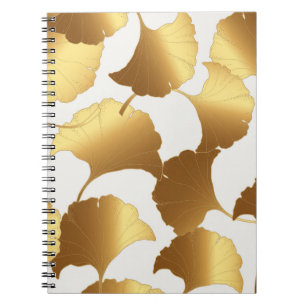 Cuaderno Ginkgo Gold: Diseño de Vintage de Lujo.