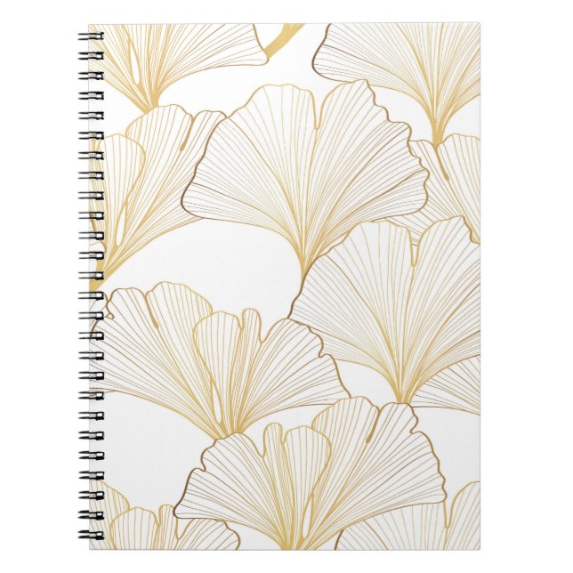 Cuaderno Ginkgo Gold: Lujoso acuerdo de hojas (Frente)