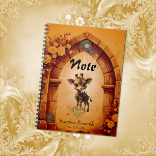 Cuaderno Girafa de bebé en steampunk-personalizado