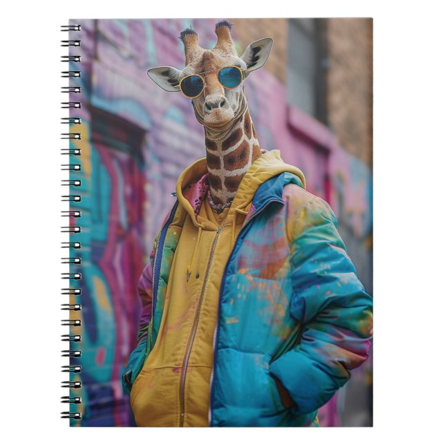 Cuaderno Girafa en ropa de calle con gafas de sol (Frente)