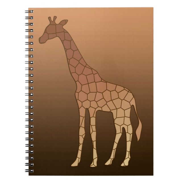 Cuaderno Girafa geométrica moderna, cobre y marrón (Frente)