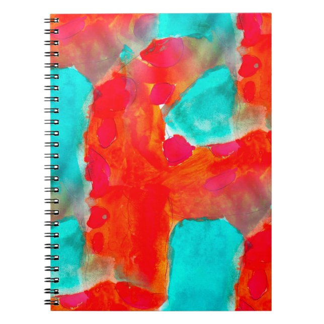 Cuaderno Girafa sin foco, azul, acuarela naranja (Frente)