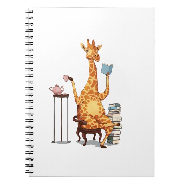 Cuaderno Girafas, libros y obsequios de té (Frente)
