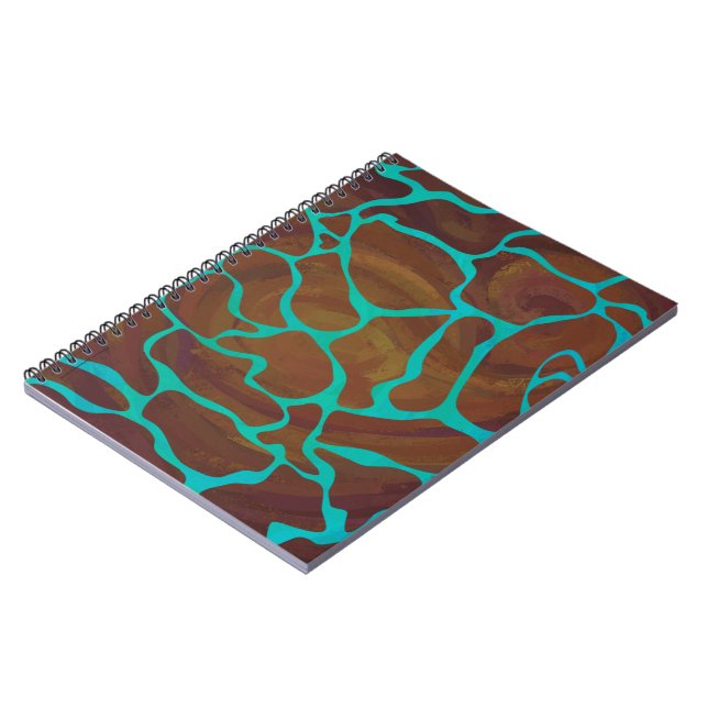 Cuaderno Giraffe Brown y la impresión Verde azulada (Lado Izquierdo)