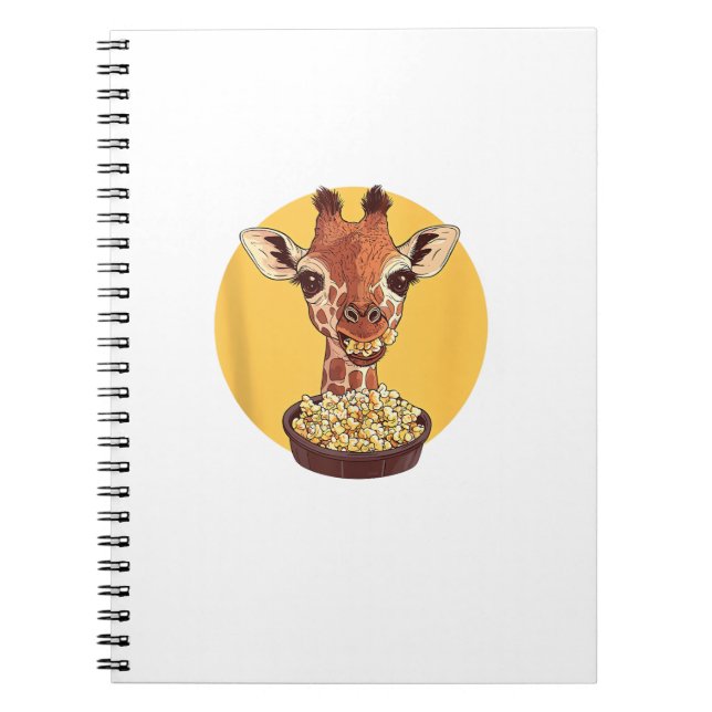 Cuaderno Giraffe Con Humor Animal Personalizado Popcorn (Frente)