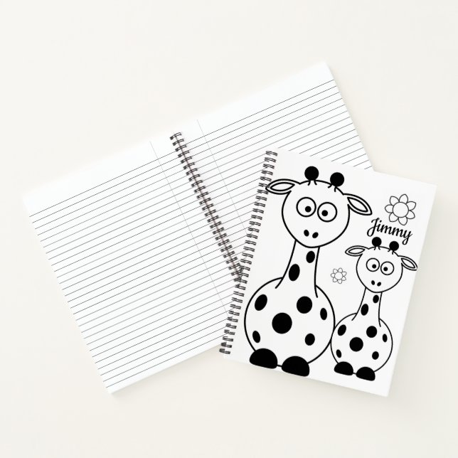 Cuaderno Giraffe de color de bloc de notas espiral (Interior)