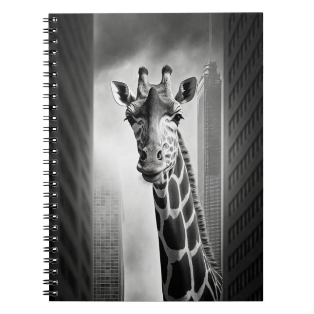 Cuaderno Giraffe en un paisaje urbano (Frente)