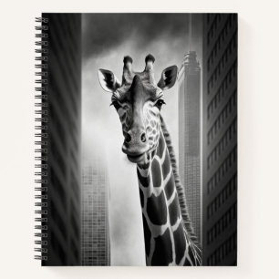 Cuaderno Giraffe en un paisaje urbano