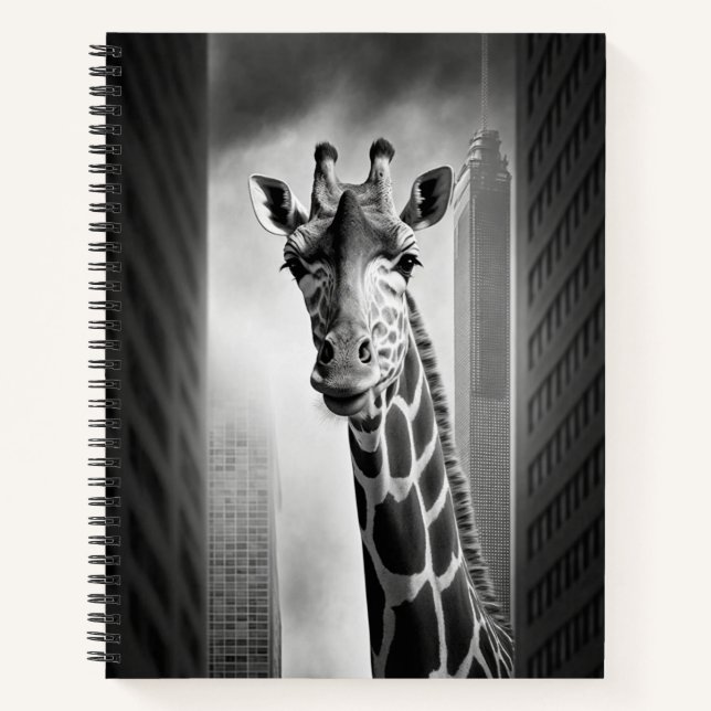 Cuaderno Giraffe en un paisaje urbano (Anverso)