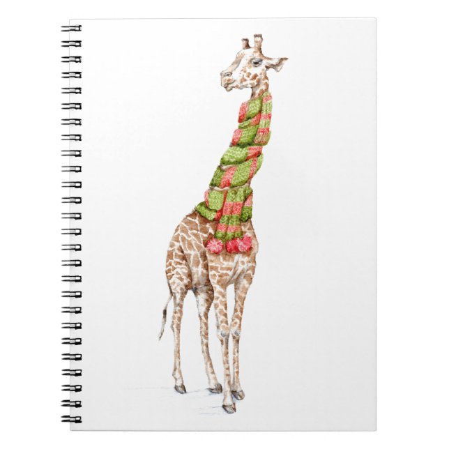 Cuaderno Giraffe en una bufanda (Frente)