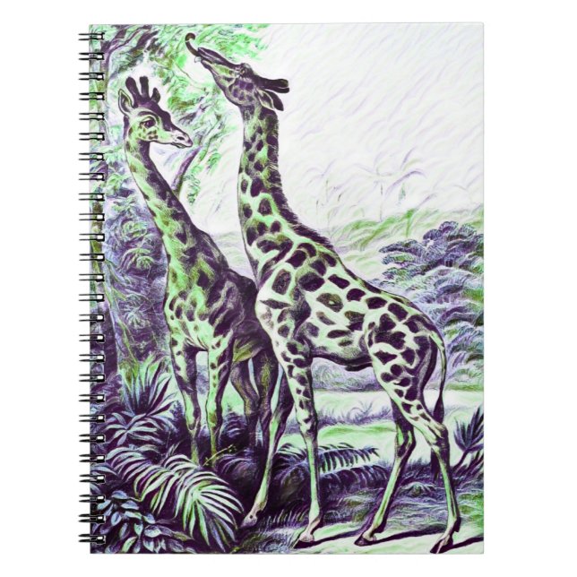 Cuaderno Giraffe forestal (Frente)