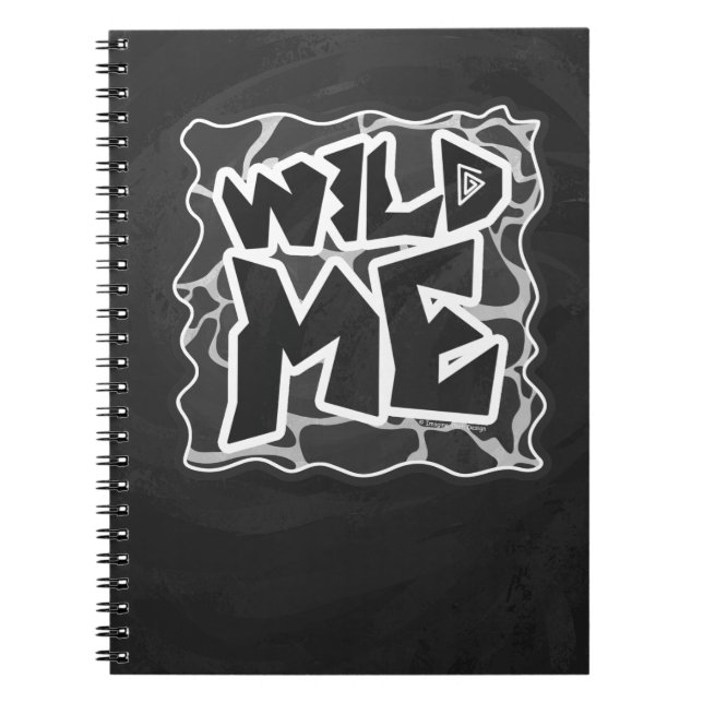 Cuaderno Giraffe Impresión gris claro y negro (Frente)