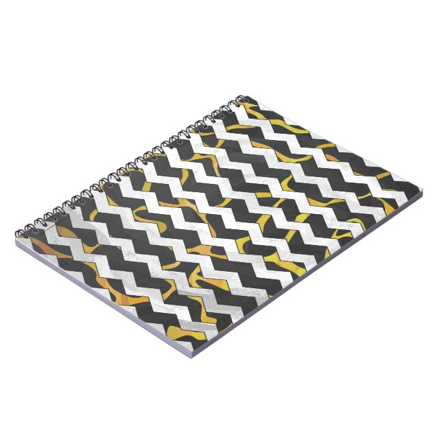 Cuaderno Giraffe Impresión negra y amarilla (Lado Izquierdo)