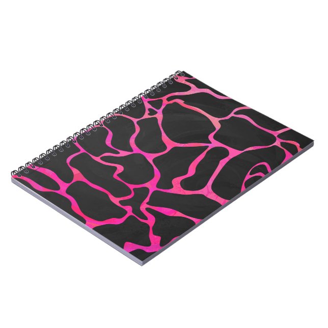 Cuaderno Giraffe Impresión rosa y negra caliente (Lado Izquierdo)