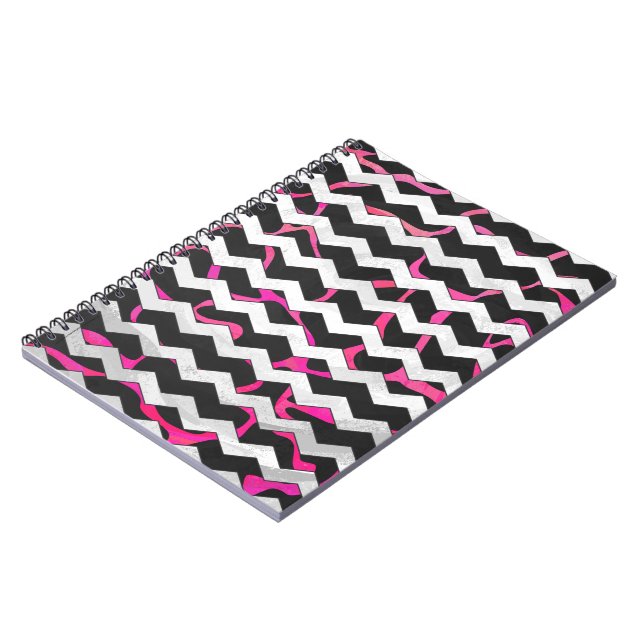Cuaderno Giraffe Impresión rosa y negra caliente (Lado Izquierdo)