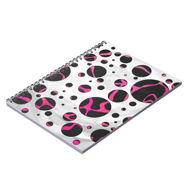 Cuaderno Giraffe Impresión rosa y negra caliente (Lado Izquierdo)