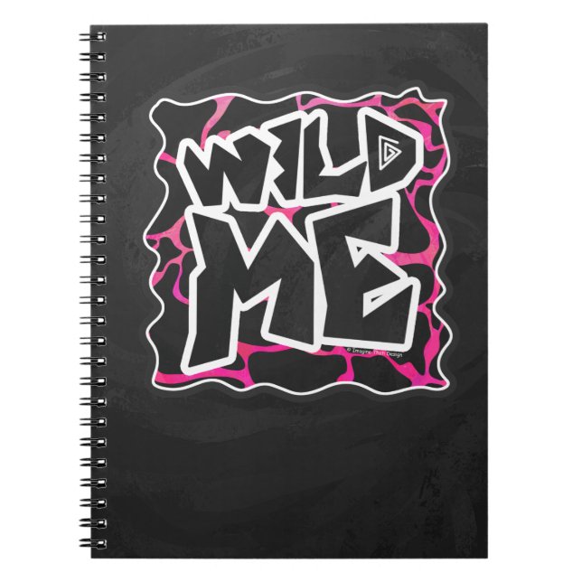 Cuaderno Giraffe Impresión rosa y negra caliente (Frente)