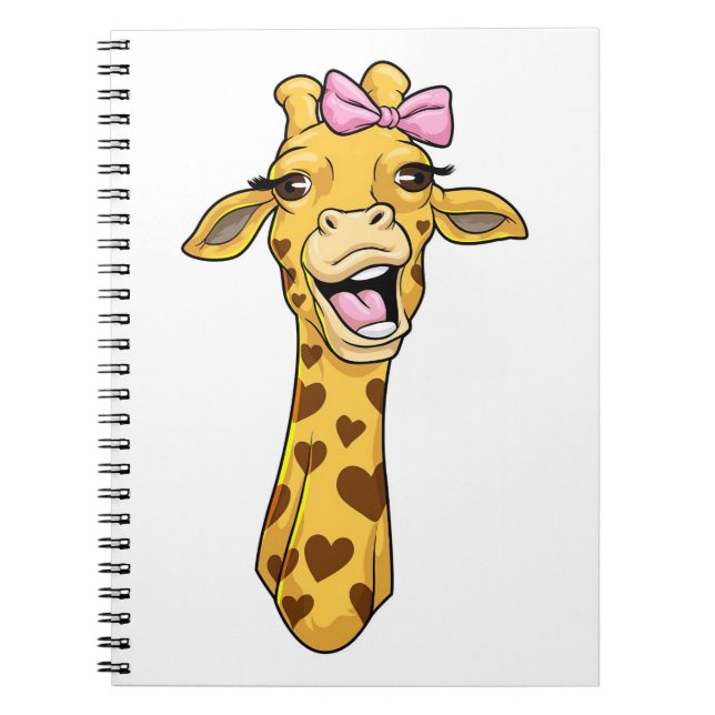 Cuaderno Giraffe Lover Giraffe Ribbon Hearts (Frente)