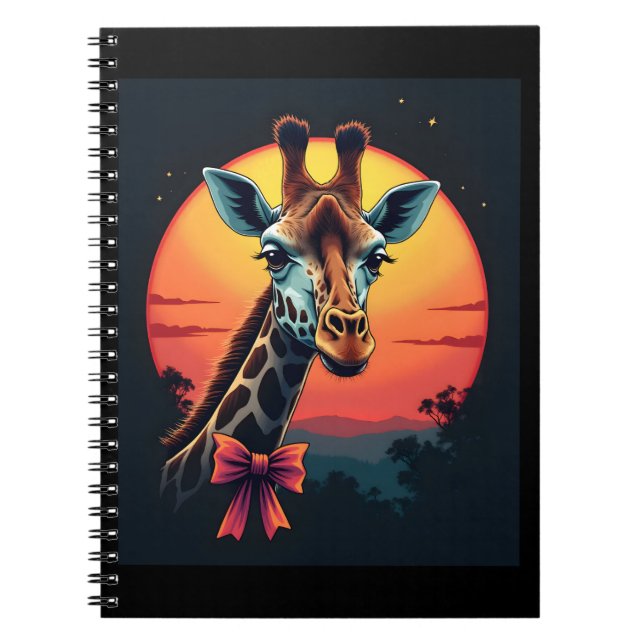 Cuaderno Giraffe Neck Like a Rollercoaster Run Funny Retro  (Frente)