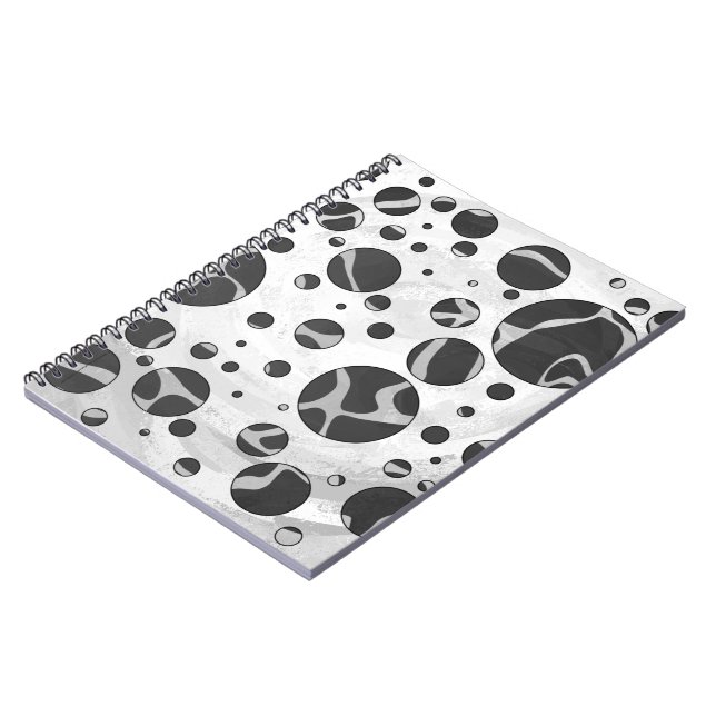 Cuaderno Giraffe Polka Dot Black and Light Gray Print (Lado Izquierdo)