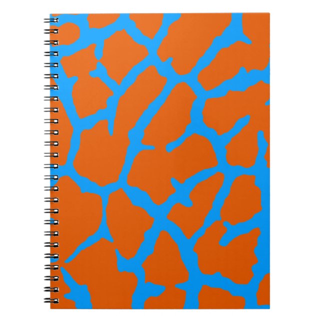 Cuaderno Giraffe Print Naranja Cyan (Frente)