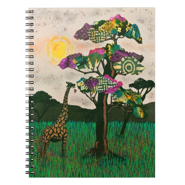 Cuaderno Giraffe sobre los aviones de África (Frente)