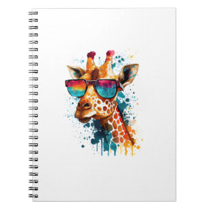 Cuaderno Giraffe Vintage Gafas de sol Gracioso animal afric