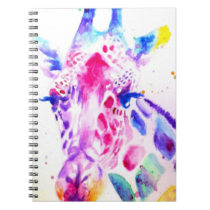 Cuaderno Giraffe Watercolor Bebés Regalos Púrpura Lavanda