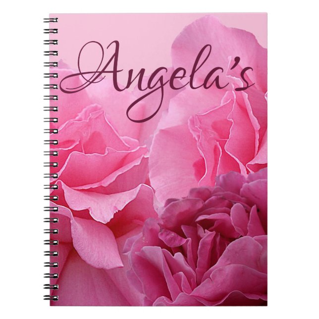 Cuaderno Giram glam rosa rosa moderno floral boho arte fino (Frente)